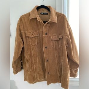 Zara Oversized Corduroy Jacket | Burnt orange